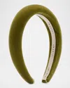 Lelet Ny Heloise Velvet Padded Headband In Moss