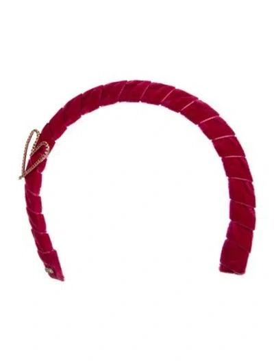 Pre-owned Lelet Ny Hot Pink Velvet  Head Band