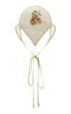 Lelet Ny Isla Embroidered Cotton Bandana In Yellow