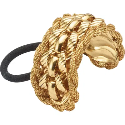 Lelet Ny Kendra Mesh Chain Cuff Ponytail Holder In Gold