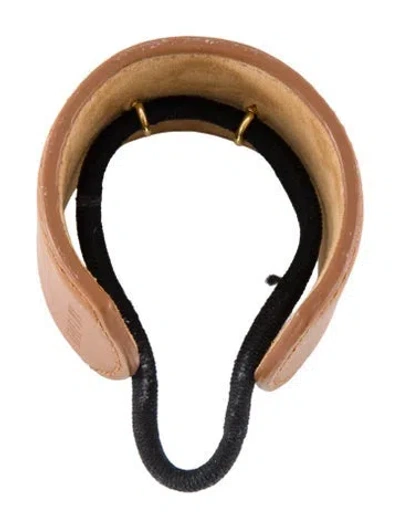 Pre-owned Lelet Ny Leather Hair Scrunchie In Brown