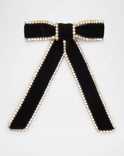 Lelet Ny Lilly Crystal Velvet Bow In Black