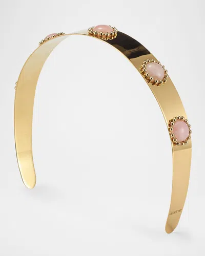 Lelet Ny Liv Ball Chain And Stone Petite Headband In Gold