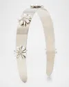 Lelet Ny Liv Pearly Crystal Stainless Steel Headband In Rhodium