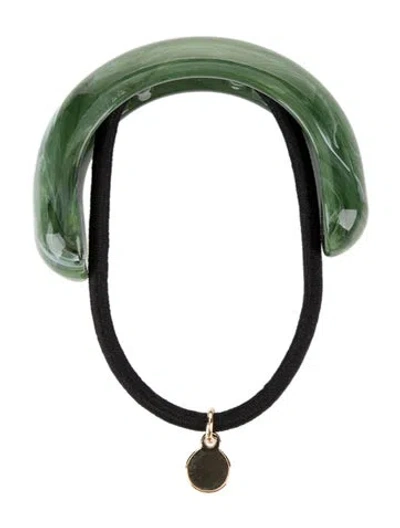 Pre-owned Lelet Ny Marble Dome Pony Cuff In Green