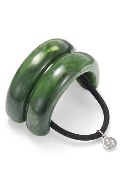 Lelet Ny Marbleized Double Arch Hair Tie In Malachite