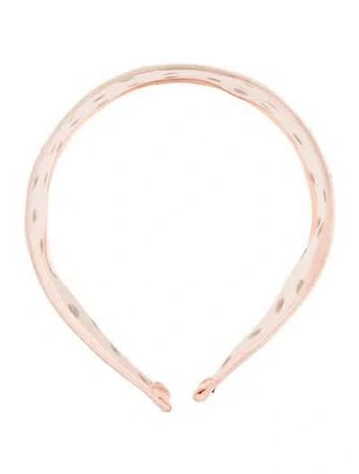 Pre-owned Lelet Ny Mesh Blush Pink With Crystals Headband