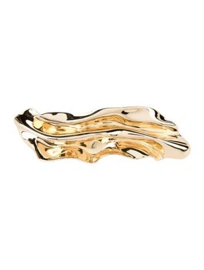 Pre-owned Lelet Ny Metal Sculpted French Barrette Hair Clip In Gold