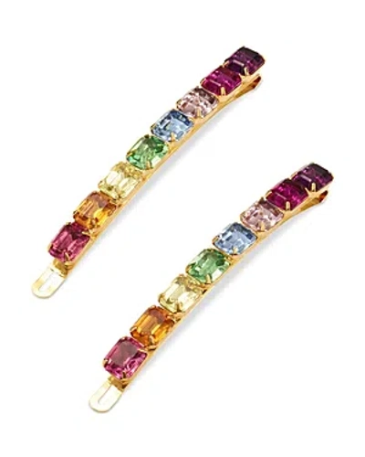 Lelet Ny Mika Rainbow Crystal Clips, Set Of 2 In Spectrum