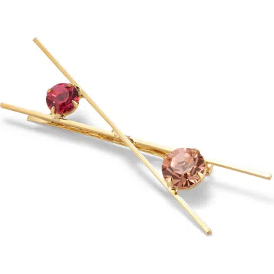 Lelet Ny Noho Crystal Bobby Pin In Pink Multi