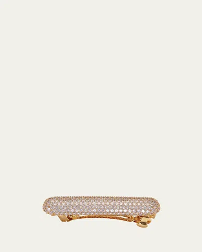 Lelet Ny Pave Crystal Bar Barrette In Gold
