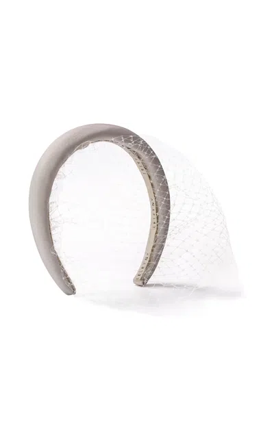 Lelet Ny Robyn Blusher Veil Silk-faille Headband In White