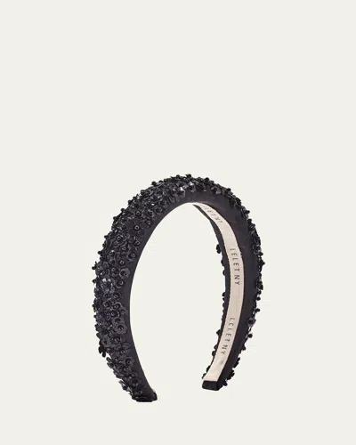 Lelet Ny Robyn Headband W/ Floral Appliques In Black