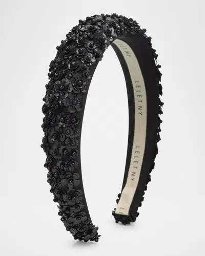 LELET NY ROBYN HEADBAND W/ FLORAL APPLIQUES