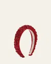 Lelet Ny Robyn Headband W/ Floral Appliques In Burgundy