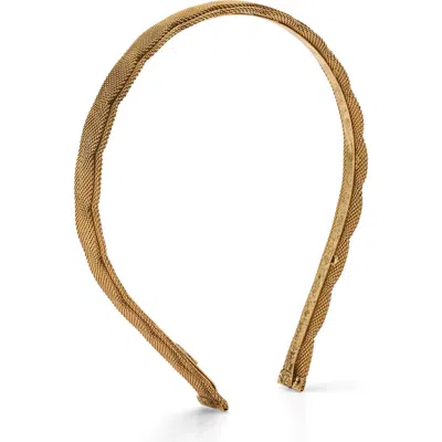 Lelet Ny Scallop Mesh Headband In Brown