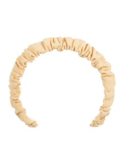 Pre-owned Lelet Ny Scrunched Headband In Yellow