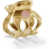 Lelet Ny Selene Stone Bauble Claw Clip In Rose Quartz/gold