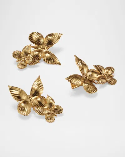 Lelet Ny Silvie Butterfly Clips, Set Of 3 In Gold