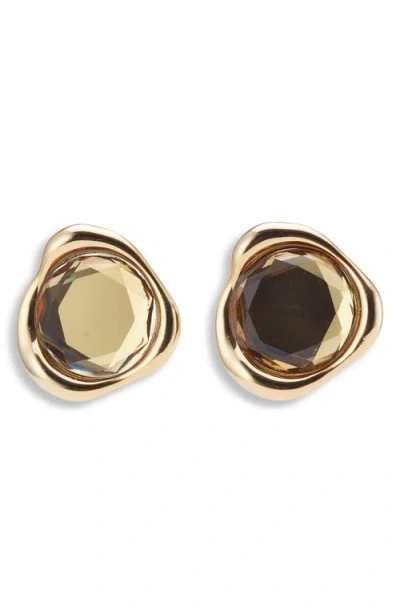 Lelet Ny Sloane Crystal Button Earrings In Gold