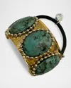 Lelet Ny Tera Turquoise Ballchain Wide Cuff Ponytail Holder