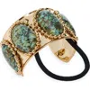 Lelet Ny Tera Turquoise Ballchain Wide Cuff Ponytail Holder