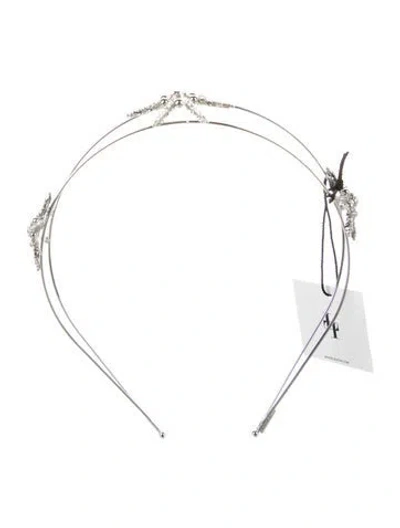 Pre-owned Lelet Ny Venus Double Strand Crystal Headband W/tags In Silver