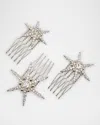 Lelet Ny Venus Star Crystal Hair Comb Clips, Set Of 3 In Crystal