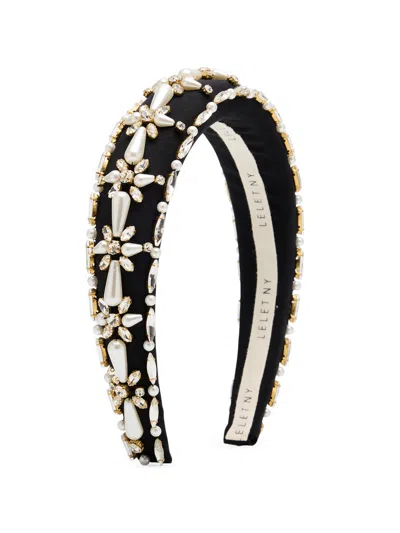 Lelet Ny Women's Annie Embellished Satin Headband In Orange