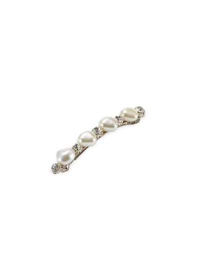 Lelet Ny Women's Aria Pearl Crystal Hair Barrette In Rhodium