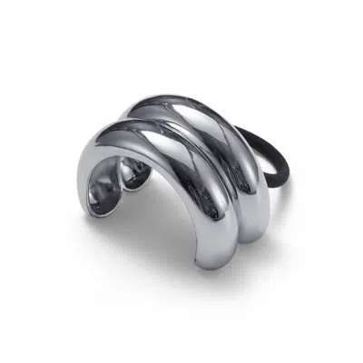 Lelet Ny Women's Glossy Double Arch Pony Cuff In Rhodium In Multi