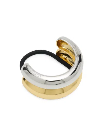 Lelet Ny Women's Glossy Two-tone Double Arch Cuff Hair Tie In Gray