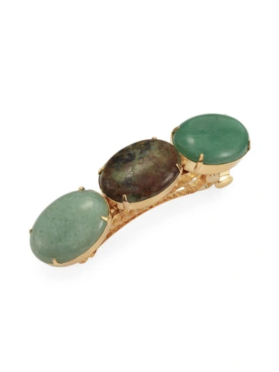 Lelet Ny Women's Kaia Amazonite & African Turquoise French Barrette In Jade Turquoise