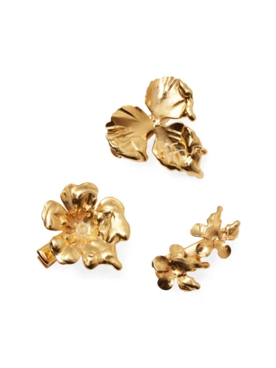 Lelet Ny Women's Lava 3-piece Floral Petite Clip Set In Gold