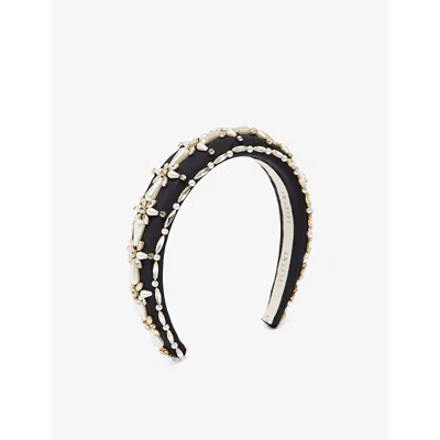 Lelet Ny Womens Annie Embellished Woven Headband Black