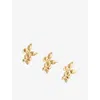 Lelet Ny Womens  Silvie Butterfly 14ct Antiqued Yellow Gold Plated-brass Clips Set Of 3