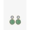 Lelet Ny Womens Lina Ballchain Gold-plated Brass, Jade And Agate Drop Earrings Jade/blue Agate