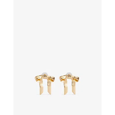 Lelet Ny Womens Maryj Bow 14ct Yellow Gold-plated Metal Earrings