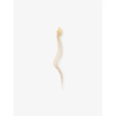 Lelet Ny Womens Nadia Pearl Chain 14ct Gold-plated Brass Hair Clip In White