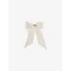 Lelet Ny Womens Peach Amy Pearl-embellished Silk Bow Barrette
