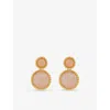 Lelet Ny Womens Lina Ballchain Yellow Gold-plated Brass And Rose Quartz Drop Earrings Rose Quartz/gold