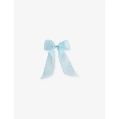 Lelet Ny Womens Sky Blue/rhodium Amy Silk Bow Barrette