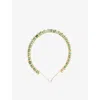 Lelet Ny Womens  Xenia 14ct Gold Plated-brass And Jade Beaded Headband