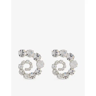 Lelet Ny Womens Venus Rhodium-plated Metal And Swarovski Crystal Studs Earrings