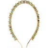 Lelet Ny Xenia Stone Beaded Strand Headband In Spotted Jade
