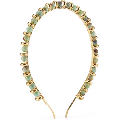 Lelet Ny Xenia Stone Beaded Headband In Green