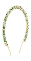 Lelet Ny Xenia Stone Beaded Strand Headband Spotted Jade In Spotted Jade
