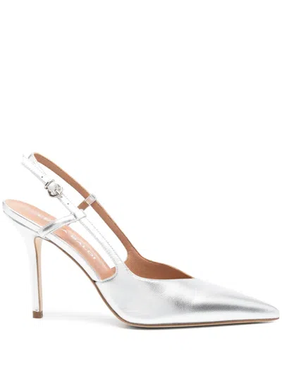 Lella Baldi 100mm Metallic Pumps In Silver