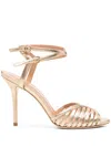 Lella Baldi 10mm Metallic-effect Sandals In Gold
