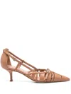 Lella Baldi 60mm Leather Pumps In Brown